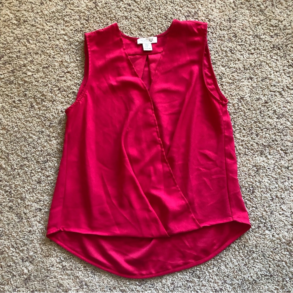Women's Rachel Zoe Rosy Red Tank Tunic Blouse; Size Medium